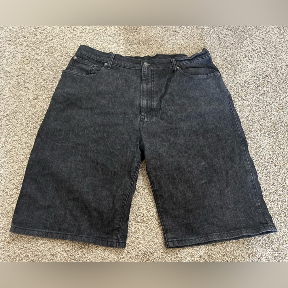 Levi's Charcoal Denim Shorts Black Jorts Size 42 Cotton Casual Skater Grunge Men